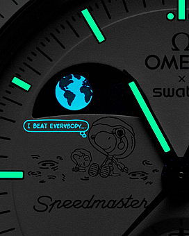���� �� ���� Swatch x Omega Moonswatch Mission To Moonphase Snoopy Moonshine Gold