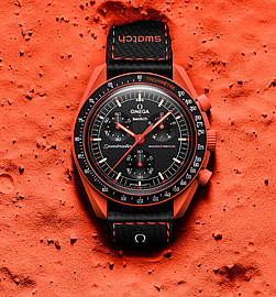 שעון לגבר Swatch x Omega MISSION ON EARTH LAVA שעון לגבר Swatch x Omega MISSION ON EARTH LAVA